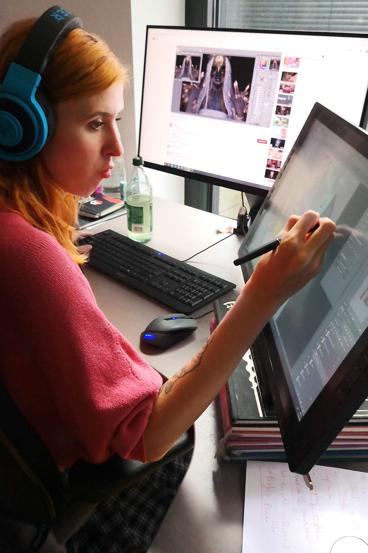 Art director Nadine creating a digital concept art